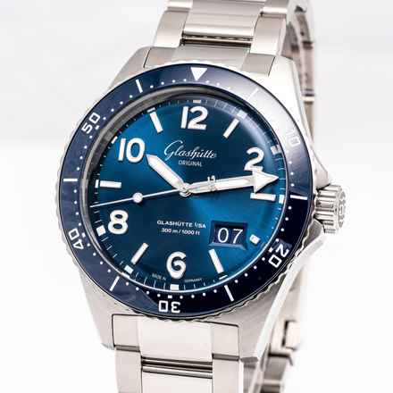  Glashütte Original SeaQ Panoramadatum Panorama Date Blue 43 – 1-36-13-02-81-70 – like NEW – 10/2022 Full Set 