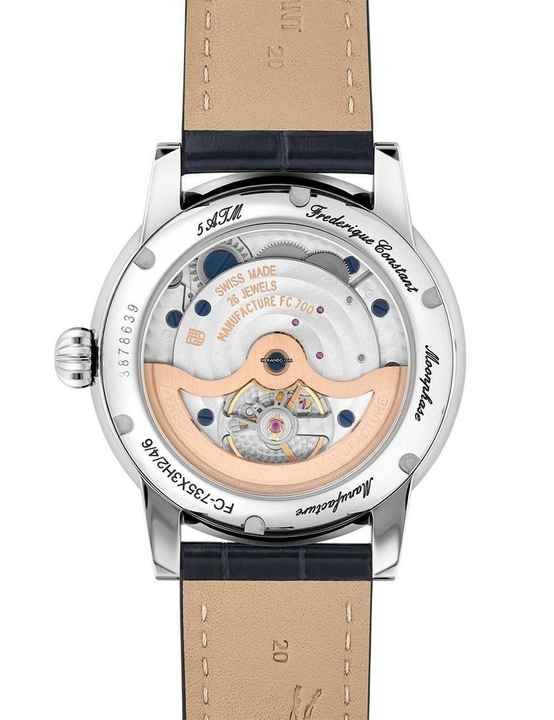  Frederique Constant Classics Moonphase FC-735S3H6 Herrenuhr Classic Power Reserve Big Date Auto Mondphase 40mm 5ATM 