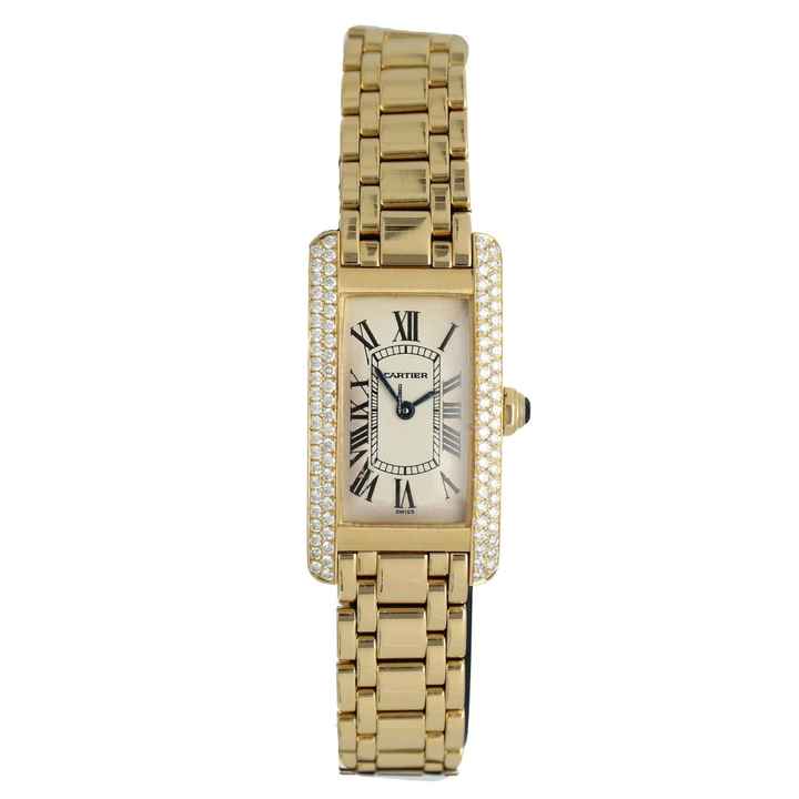  Cartier Tank Américaine Lady 18K.Gold Ref.1710 Factory set Diamonds Full Serviced 