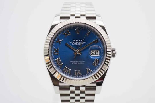  Rolex Datejust 41 2024 Azzurro Blue Roman Dial Jubilée Fullset 