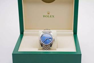 Thumbnail von Rolex Datejust 41 2024 Azzurro Blue Roman Dial Jubilée Fullset