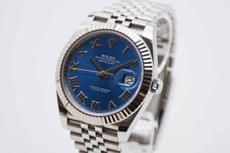 Thumbnail von Rolex Datejust 41 2024 Azzurro Blue Roman Dial Jubilée Fullset