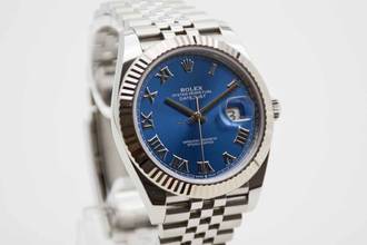 Thumbnail von Rolex Datejust 41 2024 Azzurro Blue Roman Dial Jubilée Fullset