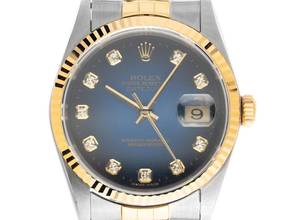Thumbnail von Rolex Datejust 36 Diamanten Ref.16233 1996 Box&Beschreibung sehr gut Vintage Datejust Diamanten