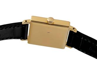 Thumbnail von NOMOS Tetra Glashütte Tetra 18K Gold (0,750) Handaufzug Herrenuhr Ref. 401 B&P 1997