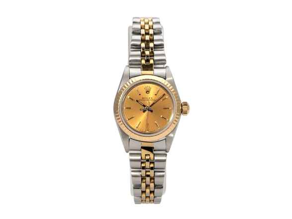  Rolex Oyster Perpetual 26 Edelstahl Gelbgold 67193 Champagner Jubile-Band 