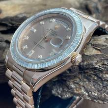 Thumbnail von Rolex Day-Date II Oyster Perpetual Day-Date II Dia - 18kt Roségold - Ref. 218238 Baguette Bezel Aftermarket