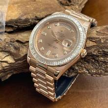 Thumbnail von Rolex Day-Date II Oyster Perpetual Day-Date II Dia - 18kt Roségold - Ref. 218238 Baguette Bezel Aftermarket