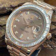 Thumbnail von Rolex Day-Date II Oyster Perpetual Day-Date II Dia - 18kt Roségold - Ref. 218238 Baguette Bezel Aftermarket