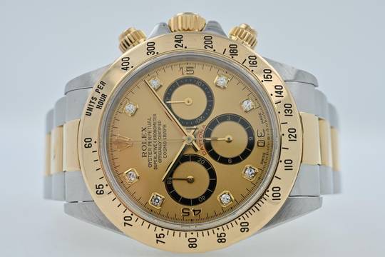  Rolex Daytona Cosmograph Zenith 18k gold steel Gold Diamond Dial 16523 