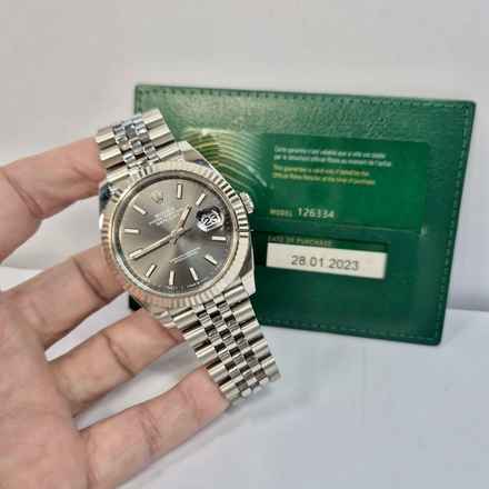  Rolex Datejust 41 41mm Ouro Branco & Aço Rhodium Jubilee Automático Completo 