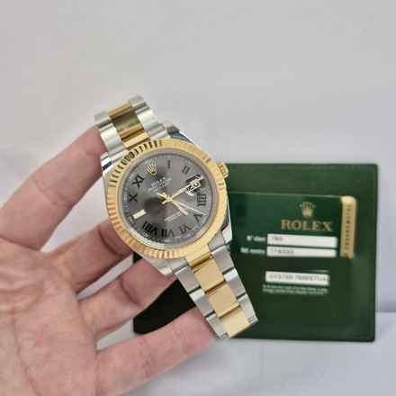  Rolex Datejust II 41mm Ouro & Aço Wimbledon Dial Automático Completo 