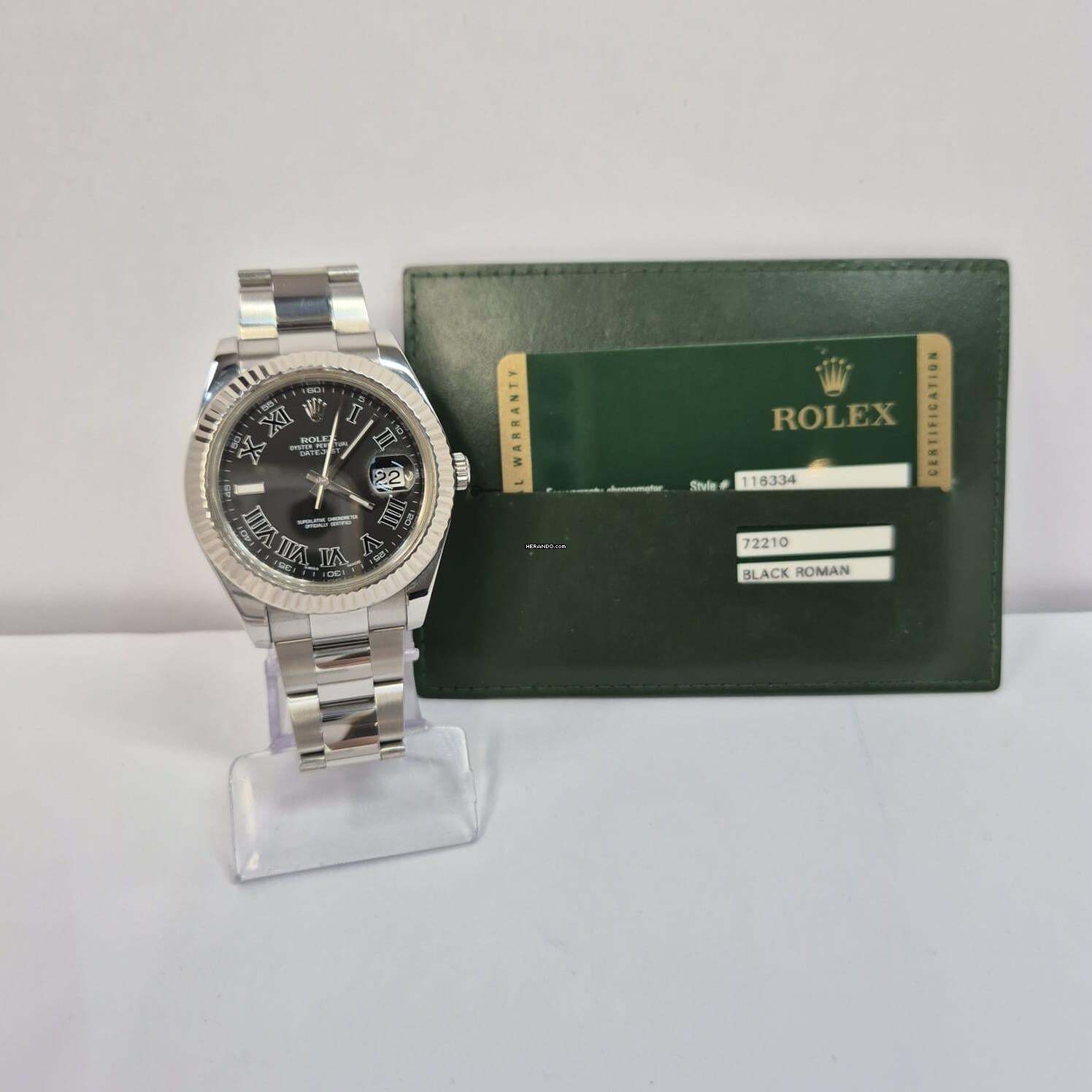 Rolex Datejust II 41mm Ouro Branco & Aço Dark Wimbledon Automático Completo