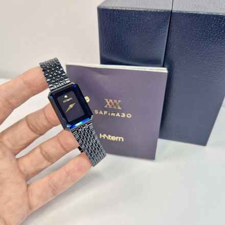  h stern Safira Emerald Cut 25x30mm Quartz Completo 