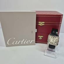 Thumbnail von Cartier Santos Dumont Ultra Thin Ouro Branco 35mm Corda Completo