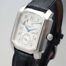 Thumbnail von Glashütte Original Senator Karrée 1845 Moonphase Auf/Ab - Reserche-De March Stahl/Leder B&P TOP