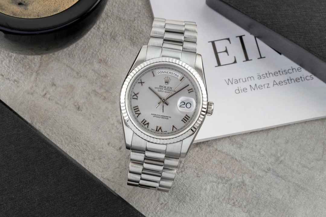  Rolex Day-Date 36 18k (0,750) Weissgold Automatik Herrenuhr Ref. 118239 P-Serie 
