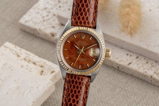  Rolex Lady-Datejust Stahl / Gold Wood Dial Automatik Ref 6917 Vintage Klassiker 