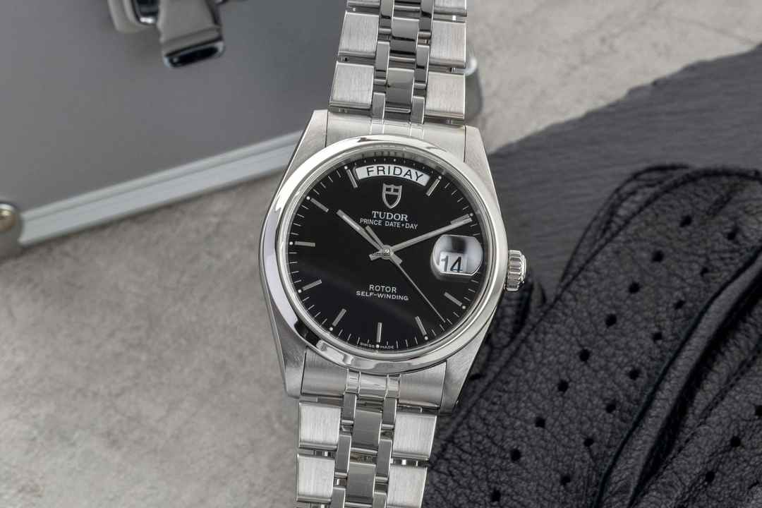  Tudor Prince Date Day Black Dial Edelstahl Automatik Herren Ref. 76200 