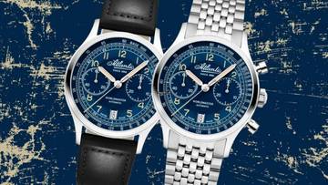 Thumbnail von Atlantic Worldmaster Bicompax Dual Color auf Metallarmband optional in blau oder schwarz