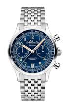 Thumbnail von Atlantic Worldmaster Bicompax Dual Color auf Metallarmband optional in blau oder schwarz