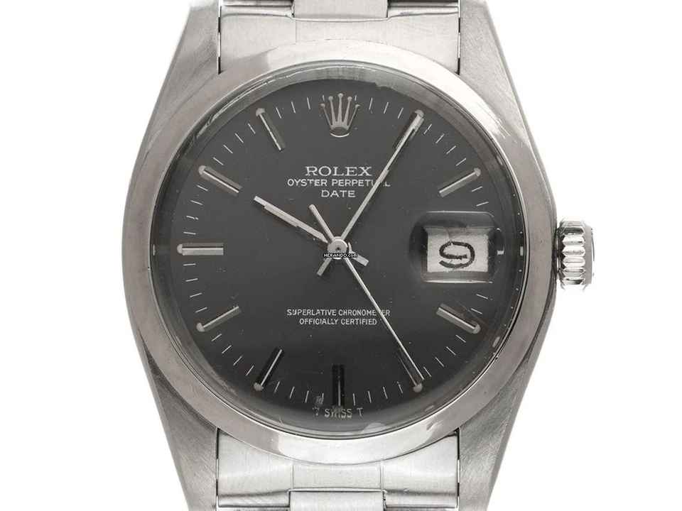  Rolex Oyster Perpetual Date open 6/9 Ref.1500 1977 Box&Beschribung original unpoliert Oyster Perpetual Date Rhodium open 6/9 Stahl 