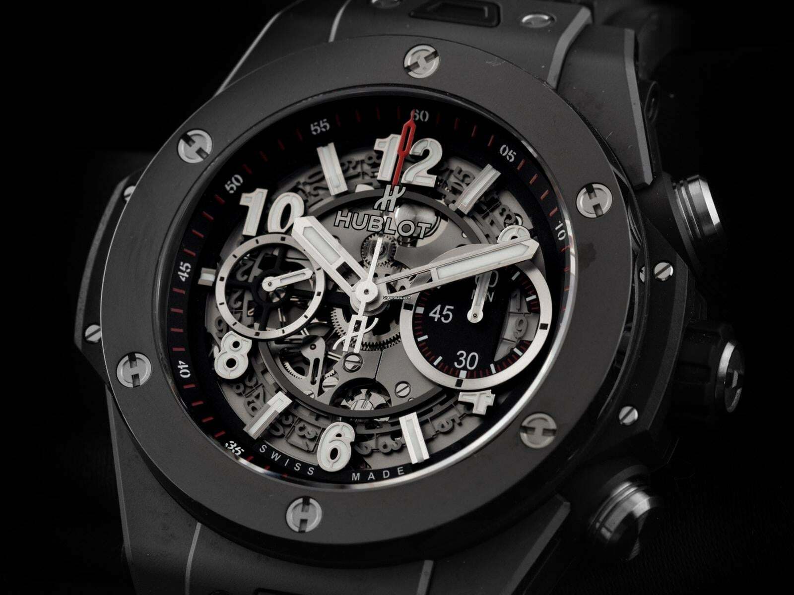 Thumbnail von Hublot Big Bang Unico Black Magic Ref.411.C1.1170.RX 2020 Full Set wie Neu Vintage Big Bang Unico Black Magic Kautschuk Faltschließe