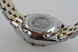 Thumbnail von Breitling Chronomat Chronograph B13048 Black Dial Steel Gold