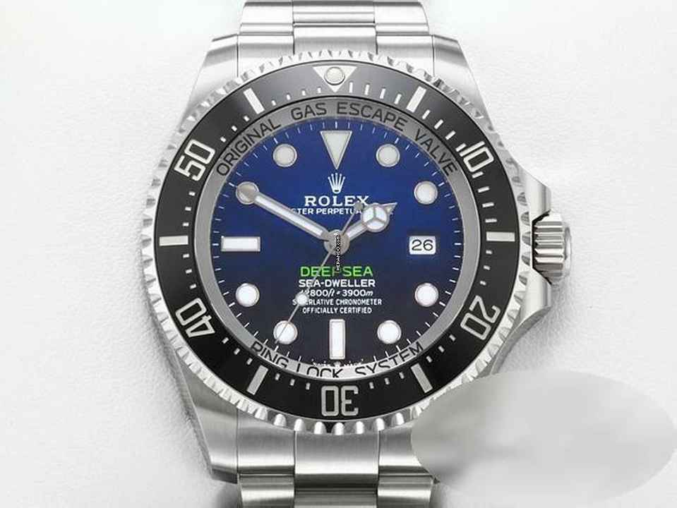  Rolex Sea-Dweller Deepsea Deep Blue 126660 2020 Stahl Automatik Taucheruhr Stainless Steel Oyster-band Chronometer Black-blue Dial 