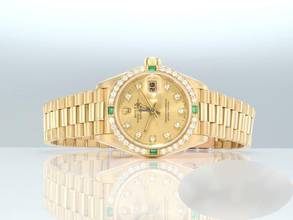 Thumbnail von Rolex Lady-Datejust Gelbgold 750 Diamanten Smaragde 69078 Automatik 18kt Yellow Gold Damen President-band Chronometer Oyster