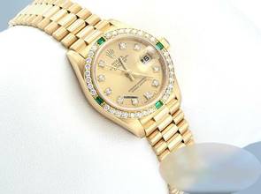 Thumbnail von Rolex Lady-Datejust Gelbgold 750 Diamanten Smaragde 69078 Automatik 18kt Yellow Gold Damen President-band Chronometer Oyster