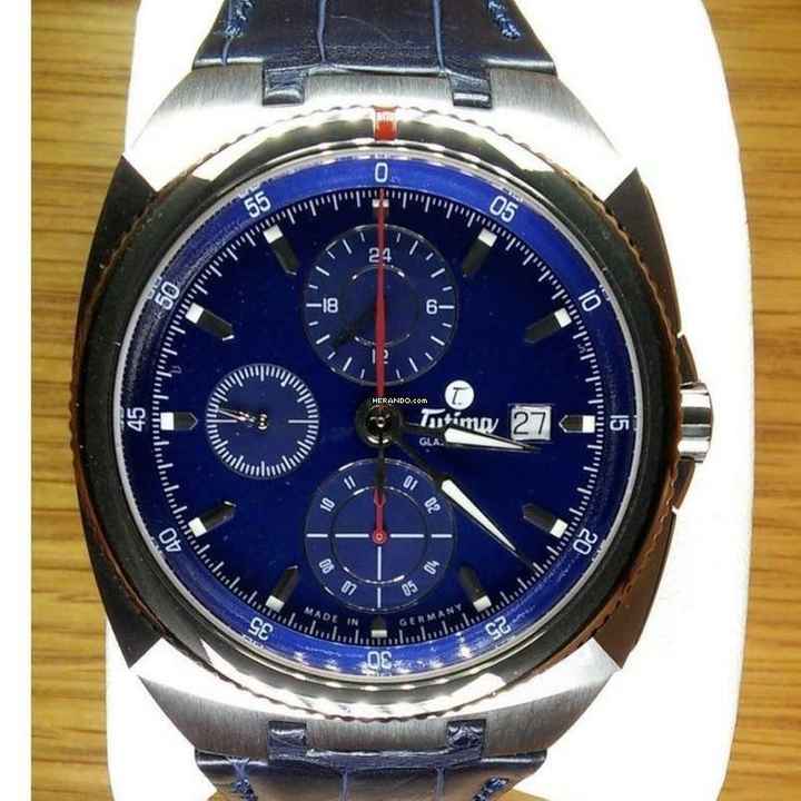  Tutima Saxon One Chronograph Royal Blue NEW FULL SET 