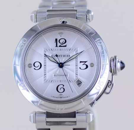  Cartier Pasha Date Automatic Stahl Klassiker Luxusuhr Stick dial 38mm Stahlband 