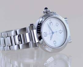 Thumbnail von Cartier Pasha Date Automatic Stahl Klassiker Luxusuhr Stick dial 38mm Stahlband