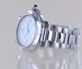 Thumbnail von Cartier Pasha Date Automatic Stahl Klassiker Luxusuhr Stick dial 38mm Stahlband