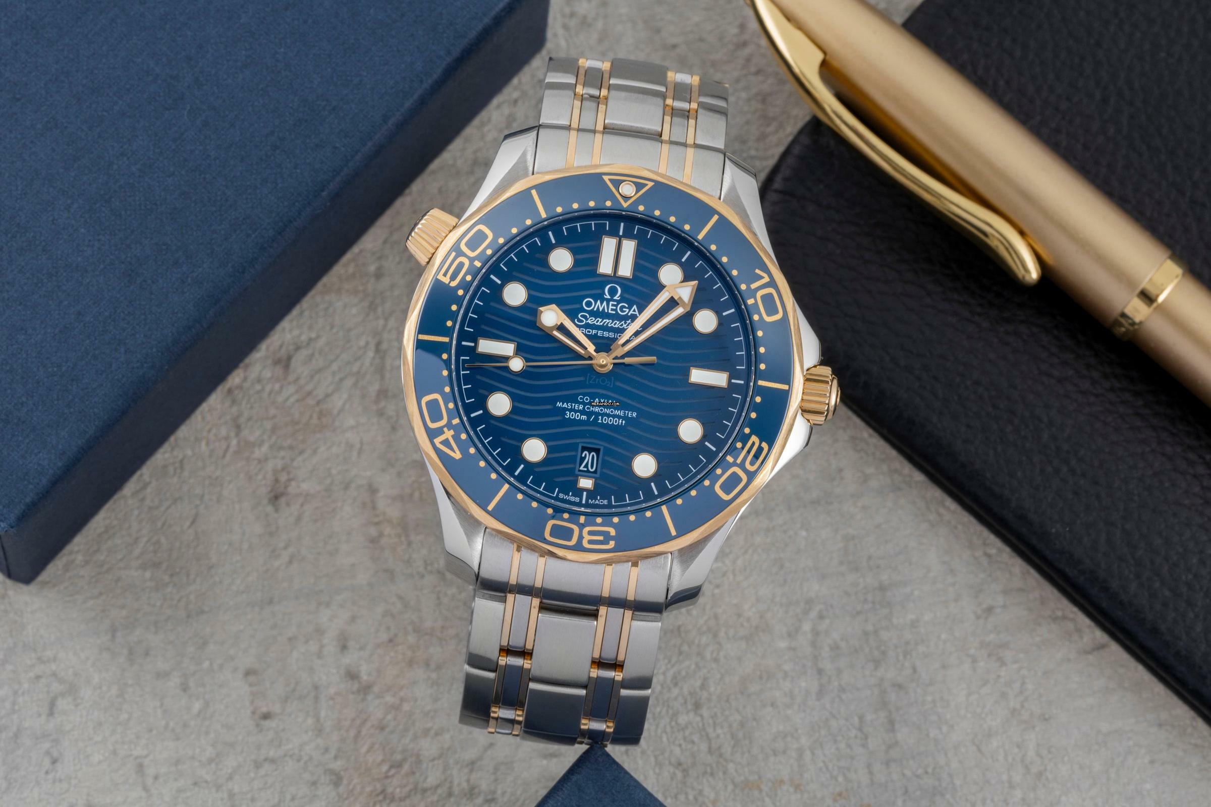 Omega Seamaster Diver 300 M Stahl Gold Automatik Ref. 210.20.42.20.03.001 B&P
