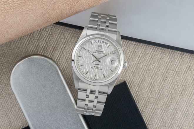  Tudor Prince Date Day Linen Dial Edelstahl Automatik Herrenuhr Ref. 76200 