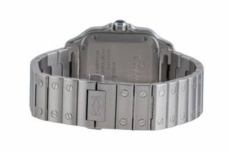 Thumbnail von Cartier Santos Stahl Automatik Herrenuhr Medium WSSA0010 B&P 2018