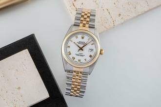 Thumbnail von Rolex Datejust 36 Oyster Perpetual Stahl / Gold Automatik Ref 16013 Box Vintage