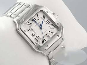 Thumbnail von Cartier Santos Grosses Modell Edelstahl Wssa0018 2020 Automatik Stahl Steel