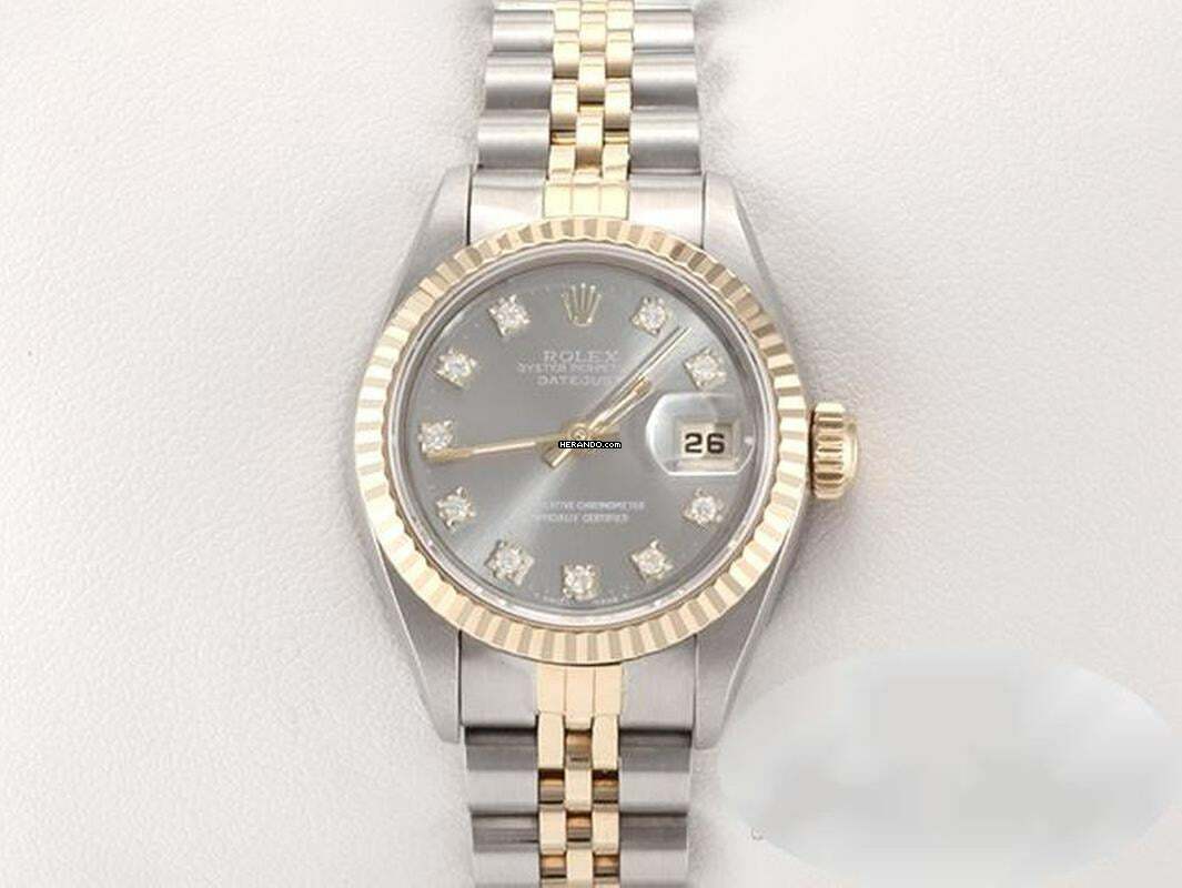 Rolex Lady-Datejust Edelstahl Gelbgold 750 Diamanten Automatik Gold Stahl Stainless Steel 18kt Yellow Gold Jubilé-band Chronometer Oyster