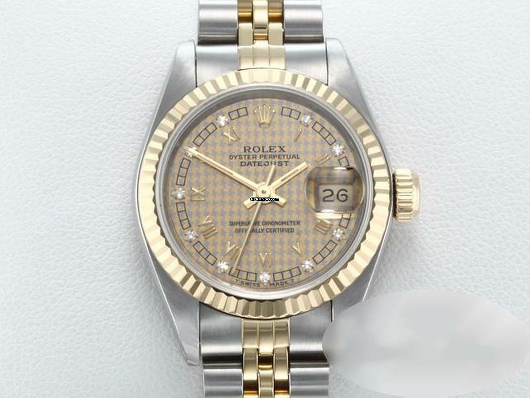 Rolex Lady-Datejust Edelstahl Gelbgold 750 Diamanten Automatik Stainless Steel 18kt Yellow Gold Stahl Damen Jubilé-band Chronometer Oyster