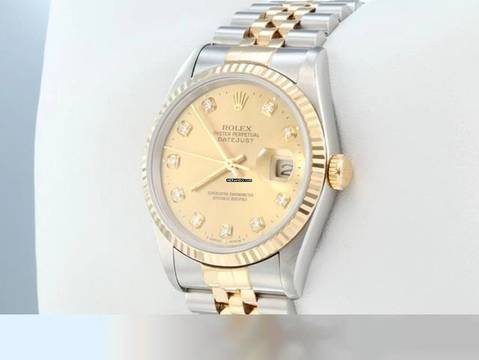  Rolex Datejust 36 36mm 16233 2000 Diamanten Stahl Gelbgold 750 Automatik Gold 