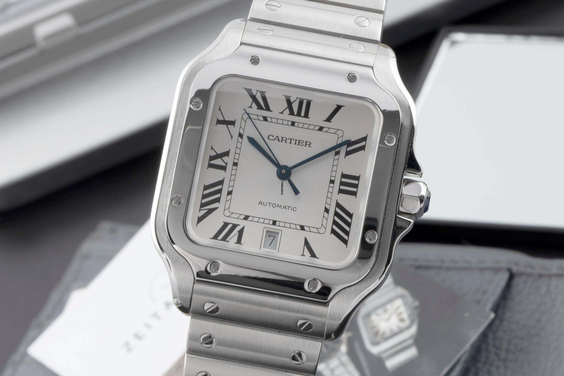  Cartier Santos de Cartier Stahl Automatik Herrenuhr Ref. WSSA0009 