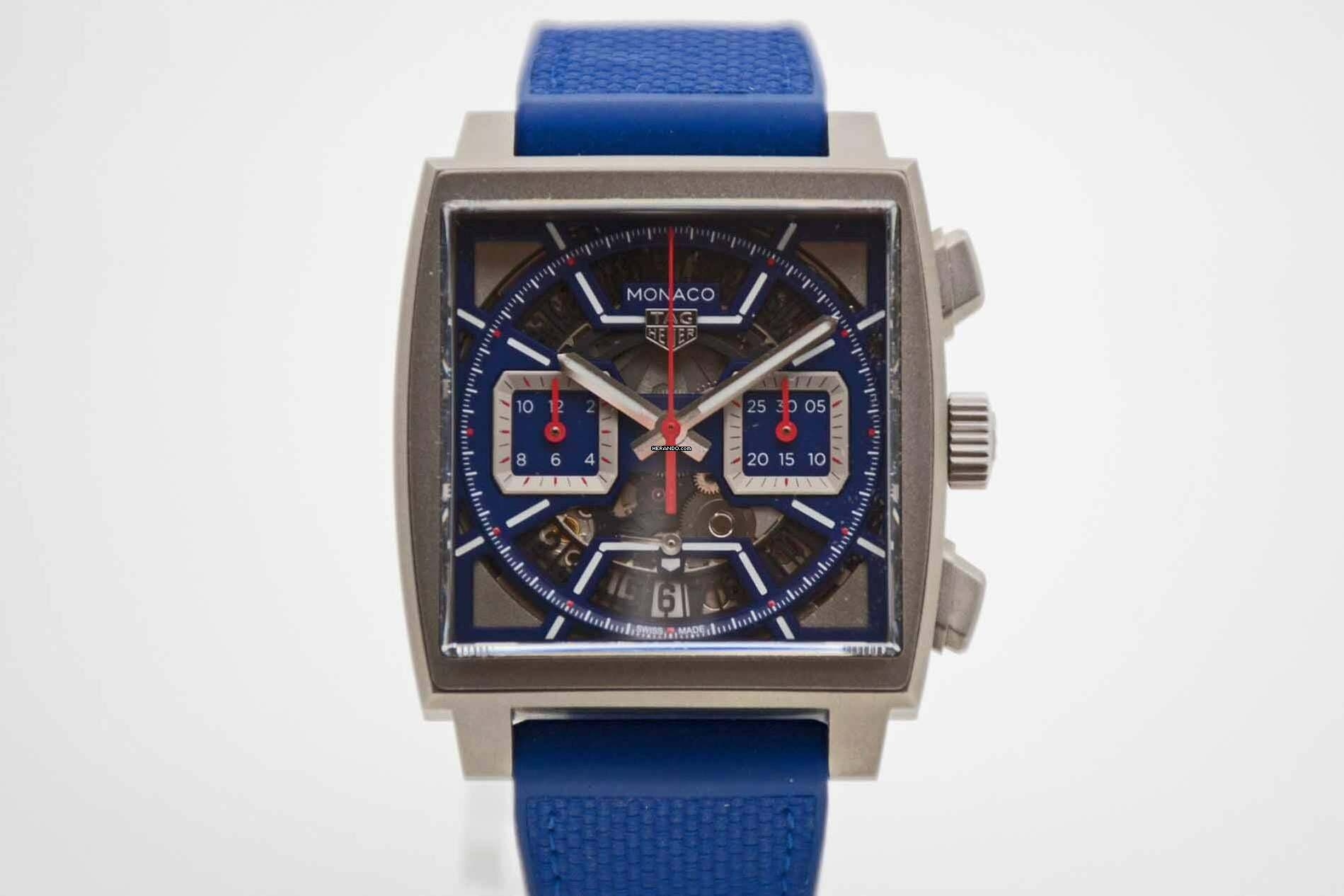 TAG Heuer Monaco Chronograph Titan blau neues Fullset Mwst. ausweisbar