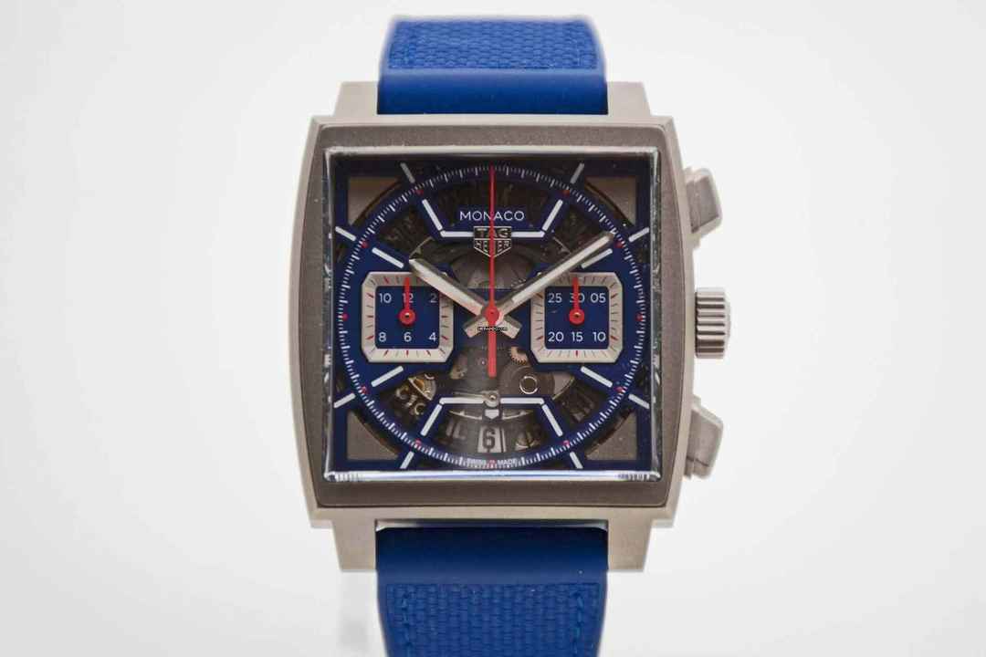 TAG Heuer Monaco Chronograph Titan blau neues Fullset Mwst. ausweisbar 