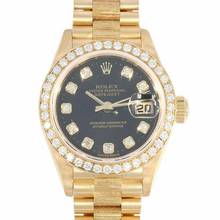 Thumbnail von Rolex Lady-Datejust Damenuhr Lady Datejust 69138 mit Diamantzifferblatt und Brillantlünette Automatik aus 750 Gelbgold Fullset