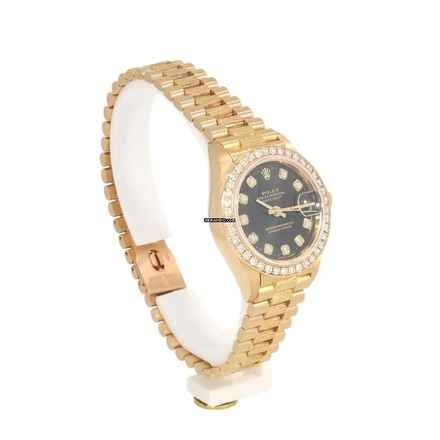  Rolex Lady-Datejust Damenuhr Lady Datejust 69138 mit Diamantzifferblatt und Brillantlünette Automatik aus 750 Gelbgold Fullset 