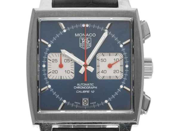  TAG Heuer Monaco Calibre 12 Ref.CAW2111.FC06183 2012 Full Set wie Neu Vintage Monaco Krokoleder Faltschließe 