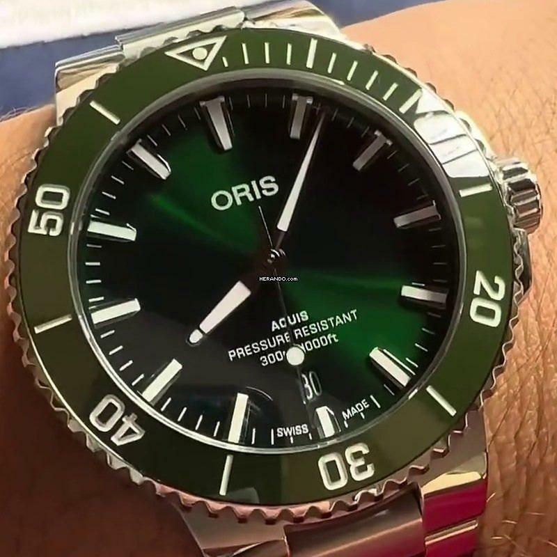  Oris Aquis Date Hulk 41.5mm Verde NEW FULL SET 